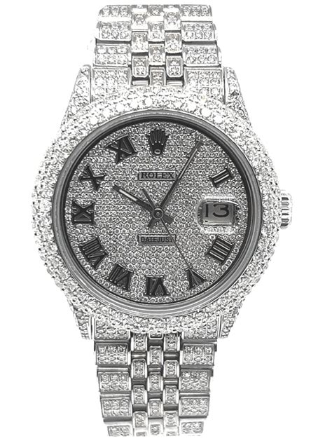 Iced Out Rolex Datejust 36mm Sale Factory