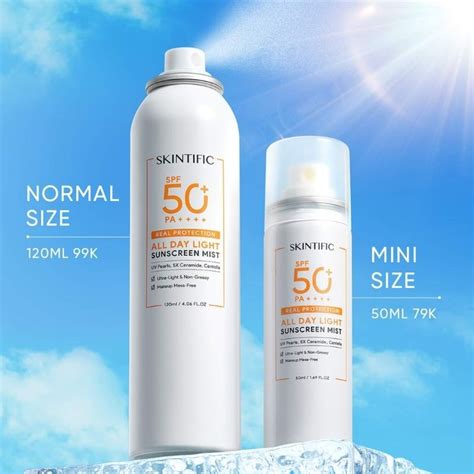 Jual Skintific All Day Light Sunscreen Mist SPF50 PA 120ml