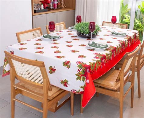 Toalha De Mesa Estampa Natal Cadeiras Oxford M X M