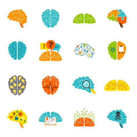 Brain Icons Flat 443678 Vector Art At Vecteezy