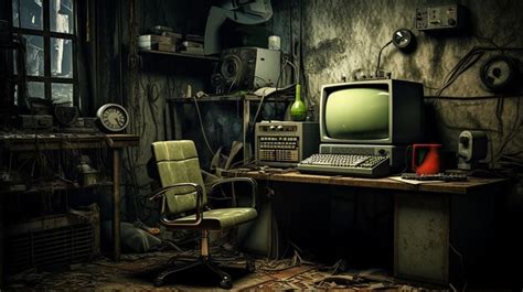 Premium Photo | Old office and computer with obsolete technology