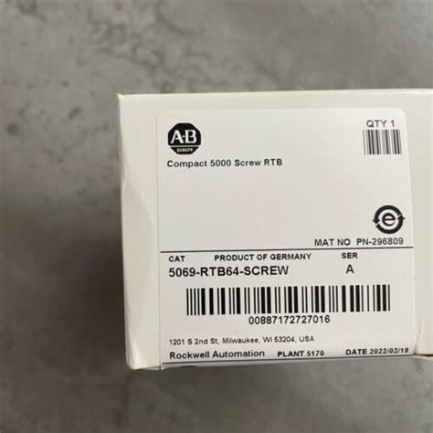 Allen Bradley 5069 RTB64 SCREW Compact 5000 Screw RTB 5069RTB64SCREW