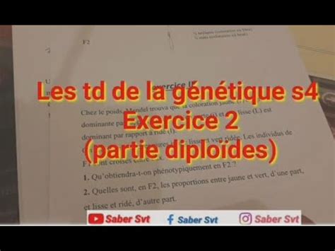 Les Td De La G N Tique Svi S Partie Diplo Des Exercice Les Td De