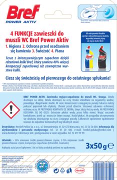 BREF Power Aktiv Zawieszka Do Muszli WC Morska Bryza 3 X 50 G