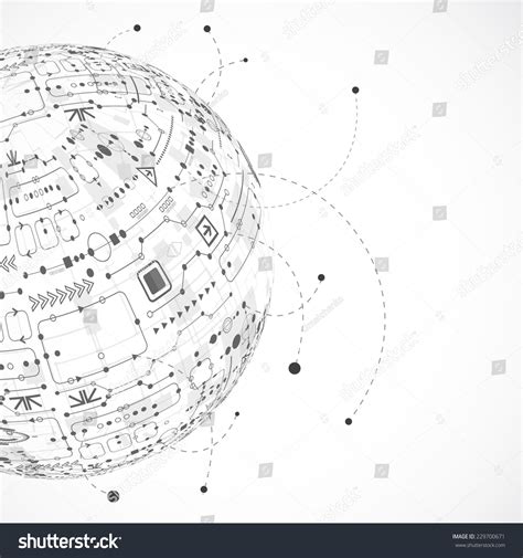 Abstract Technology Globe Background Stock Vector Royalty Free