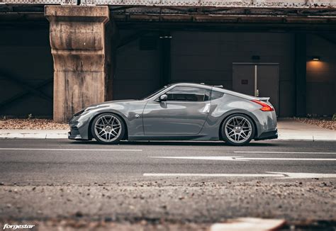 Nardo Gray Nissan 370z Forgestar F14 Wheels In Gloss Forgestar