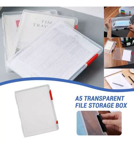 Caja de almacenamiento transparente Q A5 de plástico transparente con