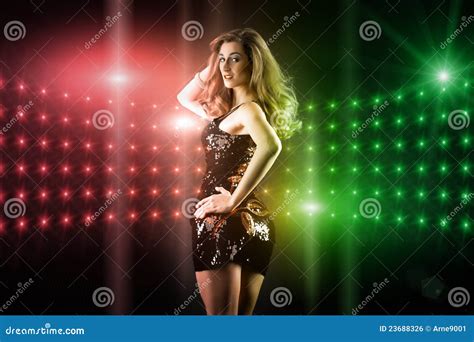 Beautiful Girl Dancing In Club Disco Stock Photo Image Of Pretty