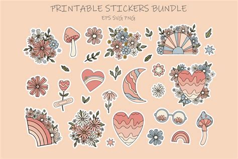 Flowers Sticker Bundle | Printable DIY Sticker Bundle