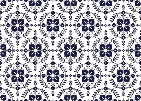 Premium Vector Symbol Dark Blue Floral Seamless Pattern On A White