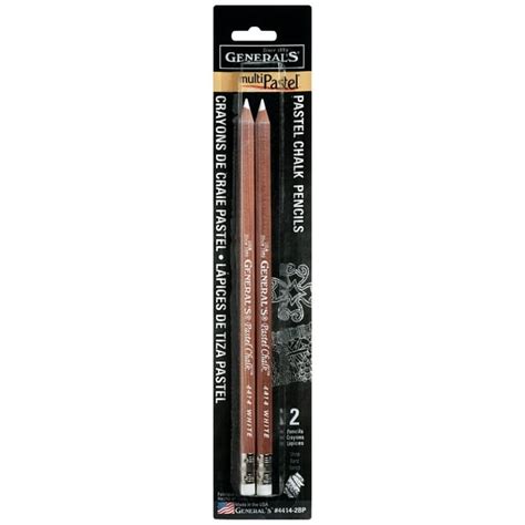 General Pencil Multi Pastel Chalk Pencil Set 2 Pencils White