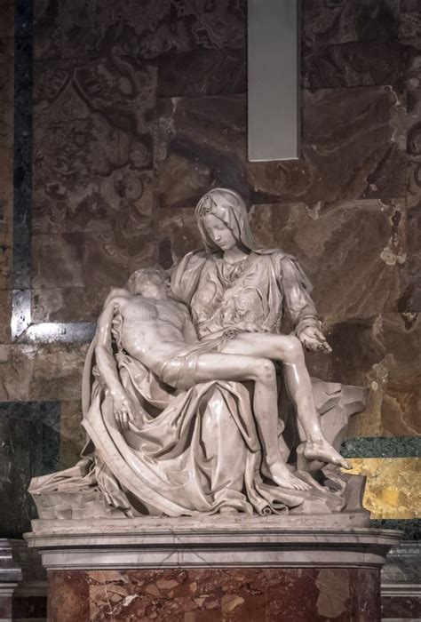 Pieta Sculpture Of Michelangelo At St Peter`s Basilica In Rome