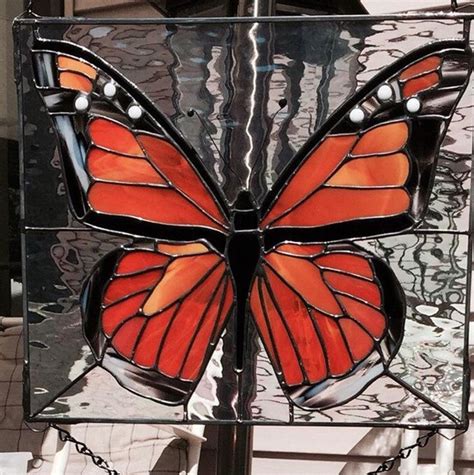 Monarch Butterfly Stanied Glass Panel Most Realistic Looking Etsy