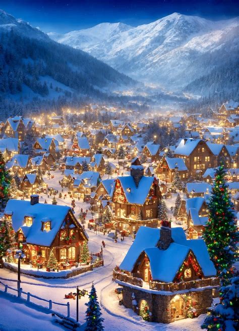 Download Ai Generated, Christmas, Village. Royalty-Free Stock ...