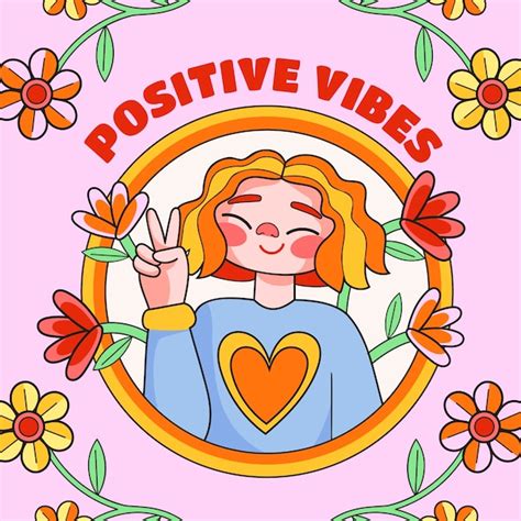 Illustration De Vibrations Positives Dessinées à La Main Vecteur Gratuite