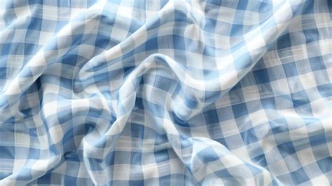 Blue And White Gingham Fabric Premium Ai Generated Image