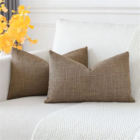 Amazon OTOSTAR Pack Of 2 Throw Pillow Covers 16x24 Inch Linen