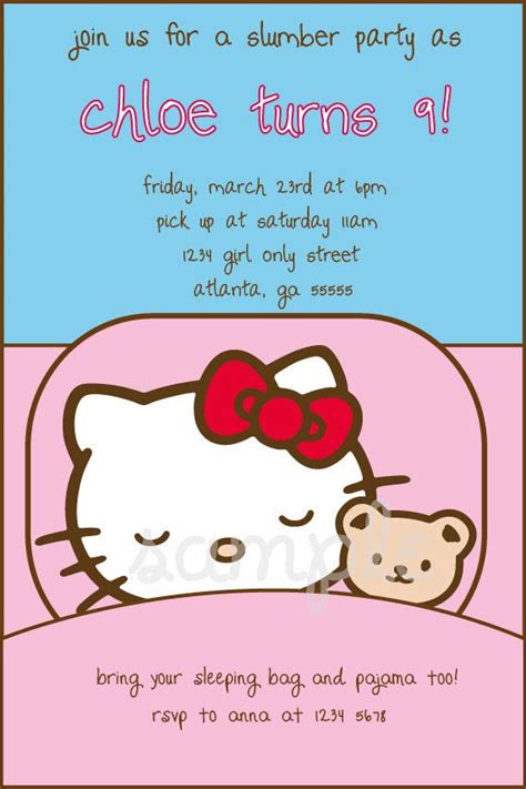 Hello Kitty 003 Birthday Party Invitation You Print 7 00 Via Etsy