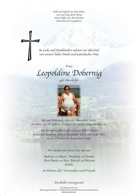 Parte F R Leopoldine Dobernig Pax Requiem