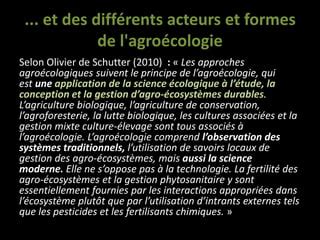 Introduction à l agroécologie Présentation des concepts et des