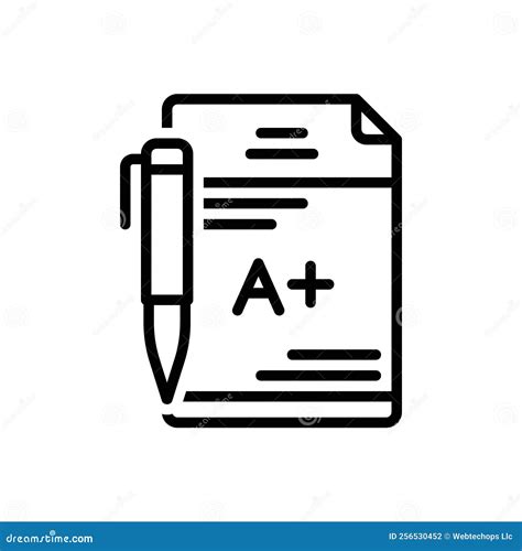 Black Line Icon For Grades Editable And Exam Stock Vector