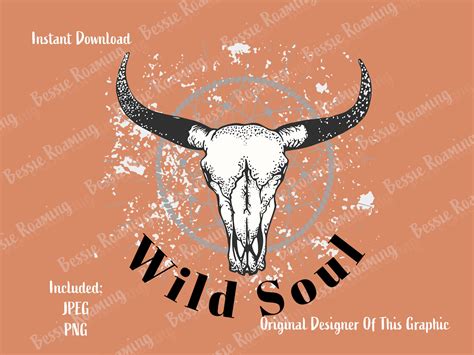 Wild Soul PNG Tshirt Designs Boho Png Western Png Design Hippie Png