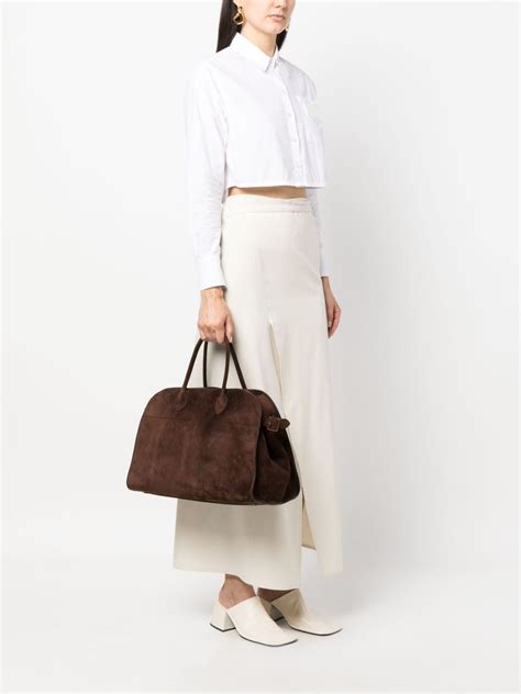 The Row Soft Margaux Suede Tote Bag Farfetch