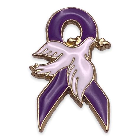 StockPins Purple Awareness Ribbon With White Dove Lapel Pin Walmart