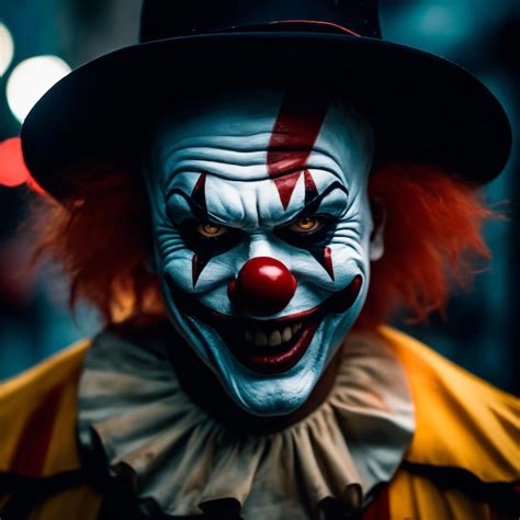 Premium Ai Image Evil Sinister Clown Scary Evil