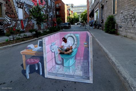 3D streetpainting 'Fake News' Montreal Mural Festival