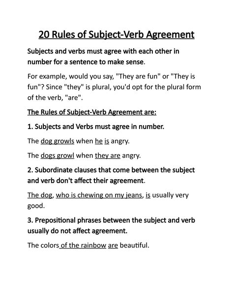 Solution Subject Verb Agreement Rules 2 Best Pdf Studypool