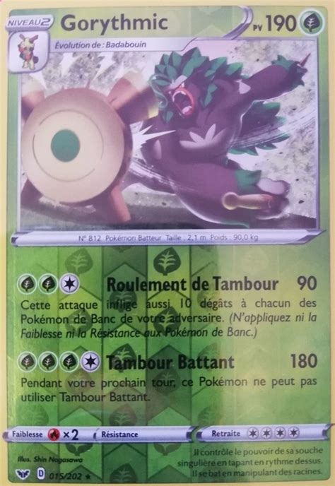 Gorythmic Reverse carte Pokémon 15 202 Épée et Bouclier