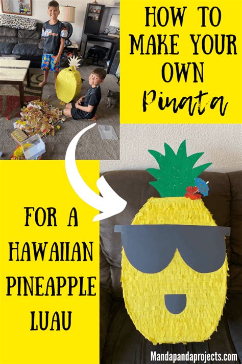 How To Make A Diy Pineapple Piñata Manda Panda Projects In 2021 Diy