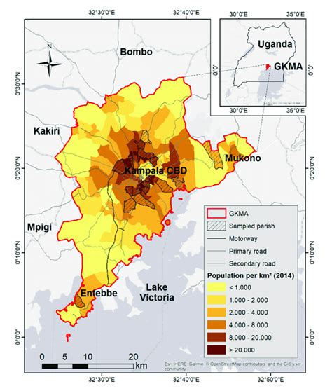 Uganda Population Density Map