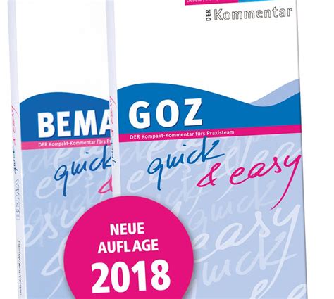 Bema Und Goz Quick Easy Wir In Der Zahnarztpraxis