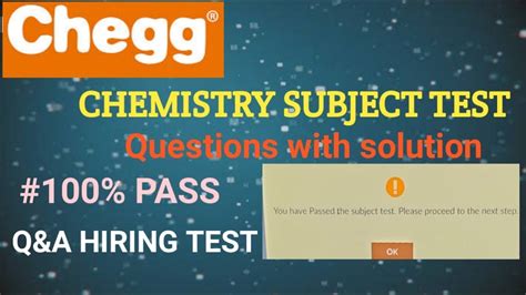 Chegg Chemistry Subject Test Questions Subject Test Solution Chegg