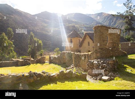 Small Village In The Andes Peru Stock Photo Alamy