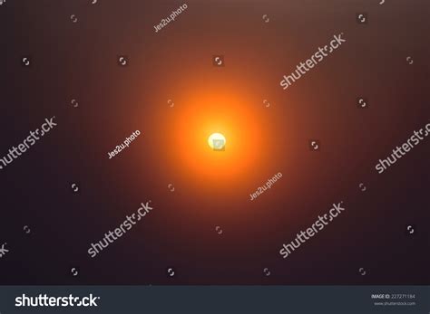 Big Red Star Sun Sunset Over The Horizon Stock Photo 227271184