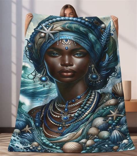 Blanket Yemaya Orisha Gift Regla De Ocha Santeria African Deity