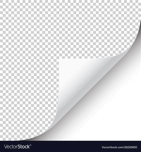 Curled Page Corner With Shadow On Transparent Vector Image