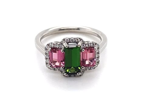 Ct White Gold Tourmaline Diamond Ring Bailey Sons Berkhamsted