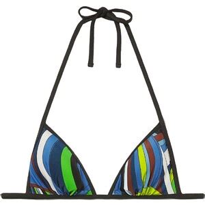 Pucci Top Bikini Con Stampa Iride Blu Stileo It