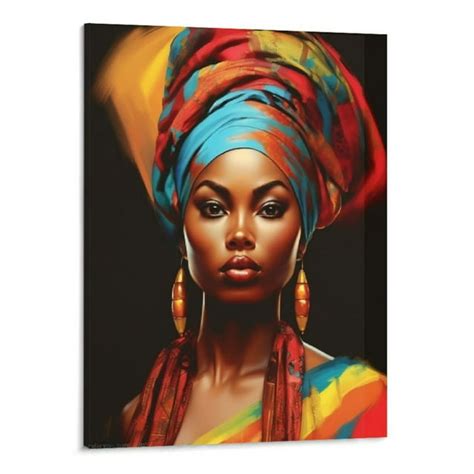 Onetech Black Wall Art Abstract African American Woman Poster Afro Girl