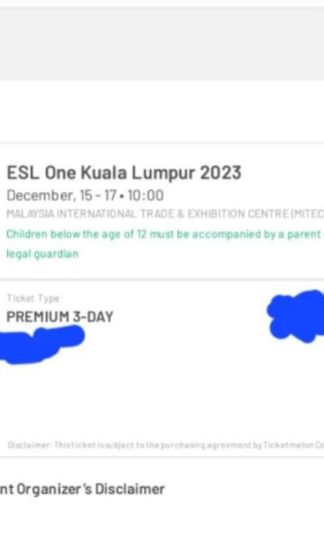 Esl One Kuala Lumpur Dota Tickets Vouchers Event Tickets On