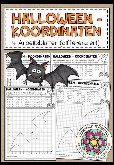 Halloween Koordinaten Arbeitsbl Tter Differenziert F R Bis