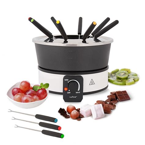 Nutrichef Pkfnmk26 Cheese And Chocolate Fondue Maker Electric