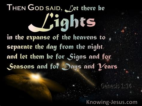 Genesis 114 Then God Said Let There Be Lights In The Expanse Of The