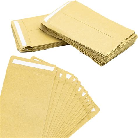 Kuou Pcs Small Brown Envelopes Mini Kraft Paper Seeds Coin Wages