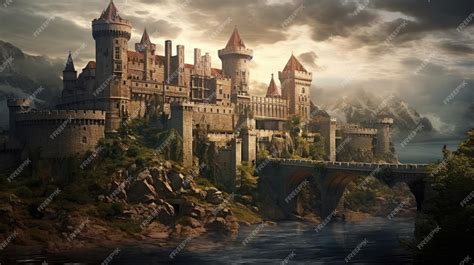 Premium AI Image | Medieval Castle Backdrop