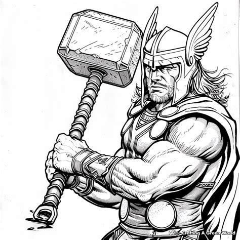 Thors Hammer Coloring Page Thors Hammer Coloring Page